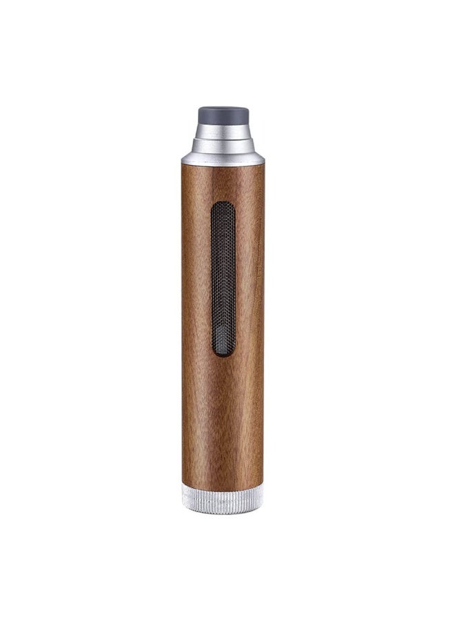 MAC Jabags Handheld Ashtray,Portable Metal Cigarette Ash Tube Windproof Smokeless Ashtray Fireproof Cigarettes Ash Holder Detachable Cigarette Ashtray for Indoor Outdoor Smoking,Walnut Wood Silver - Image 2